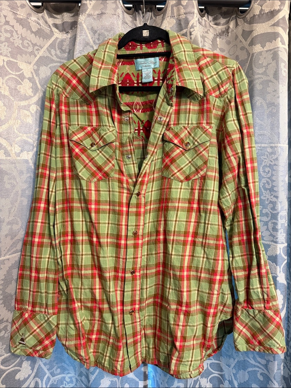 Tasha Polizzi Green & Red Plaid Button-Down Shirt